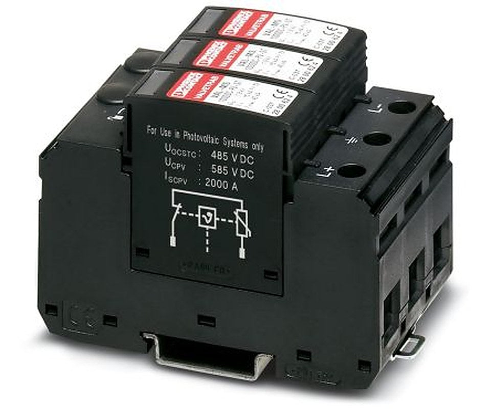 Phoenix Contact, VAL-MS 1000DC-PV/2+V Surge Arrester 335V ac Maximum Voltage Rating 40 kA Maximum Surge Current Surge