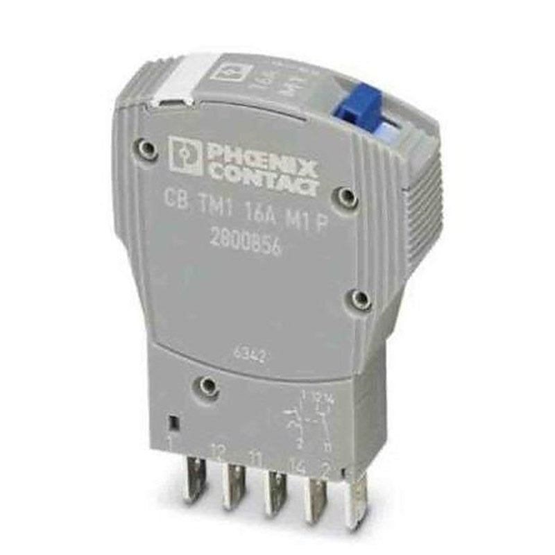 Phoenix Contact TRABTECH CB TM1 Thermal Circuit Breaker - 1-Pole, Snap-On, 16A Current Rating, 1 kA, 277V ac, 50 V dc