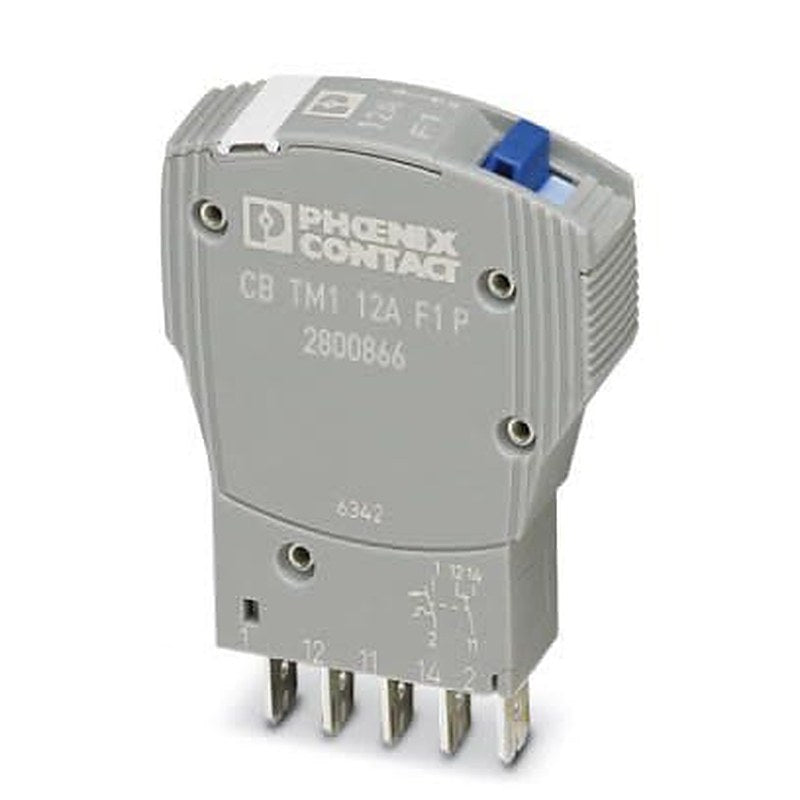 Phoenix Contact Thermomagnetic Device Circuit Breaker CB TM1 Thermal Circuit Breaker - 1-Pole, Snap-On, 12A Current