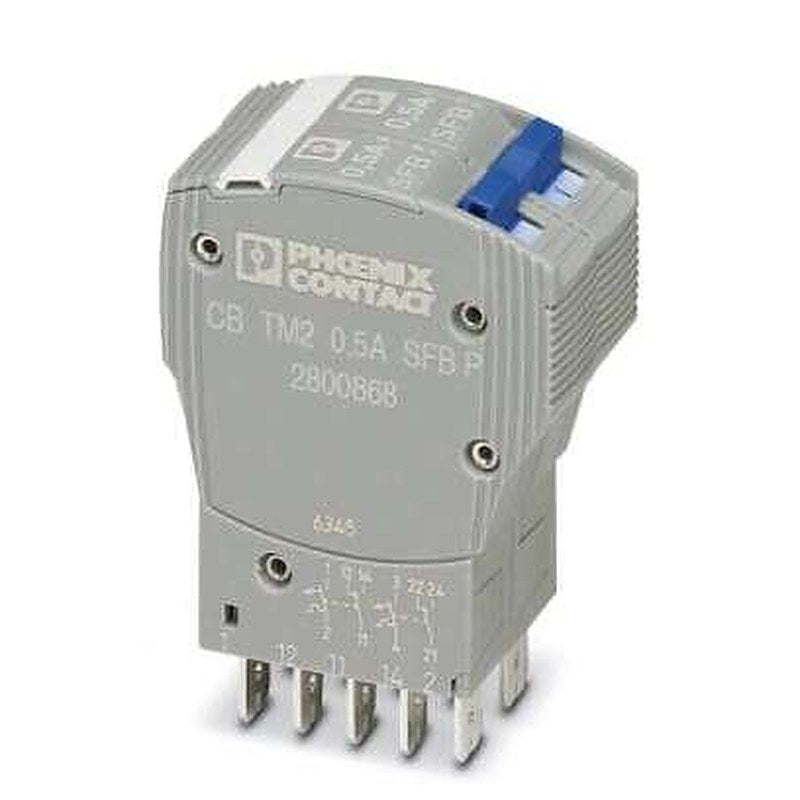 Phoenix Contact Thermomagnetic Device Circuit Breaker CB TM2 Thermal Circuit Breaker - 2-Pole, Snap-On, 500mA Current