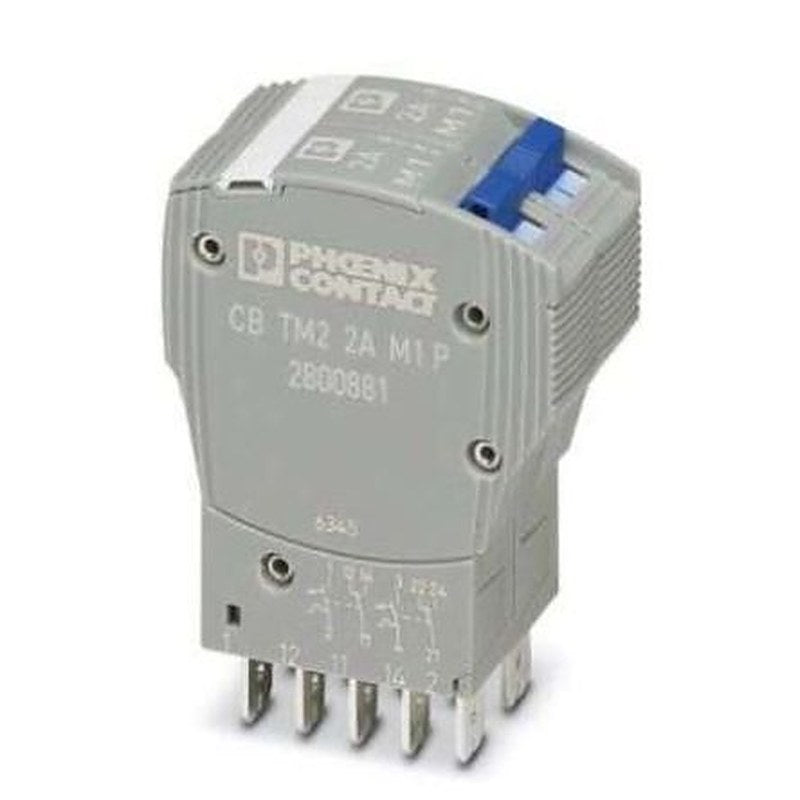 Phoenix Contact Thermomagnetic Device Circuit Breaker CB Thermal Circuit Breaker - 2-Pole, Snap-On, 2A Current Rating, 1