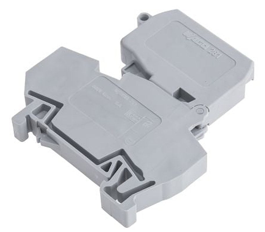 WAGO 281-611 281 Series Fuse Terminal Block Grey, 4mm², 1-Level Fused, Cage Clamp