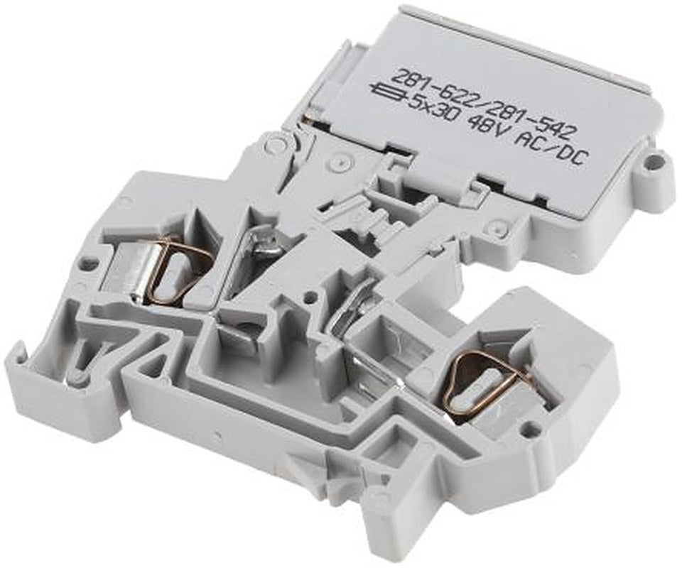 WAGO 281-622/281-542 281 Series Fuse Terminal Block Grey, 4mm², 1-Level Fused, Cage Clamp