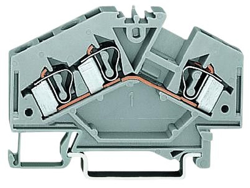 WAGO 281-631 281 Series Feed Through Terminal Block Grey, 4mm², 1-Level, Cage Clamp