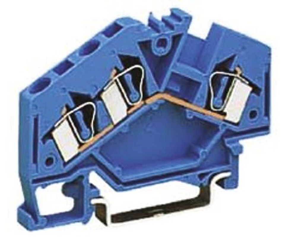 WAGO 281-651 281 Series Feed Through Terminal Block Blue, 4mm², 1-Level, Cage Clamp, IECEx/ATEX