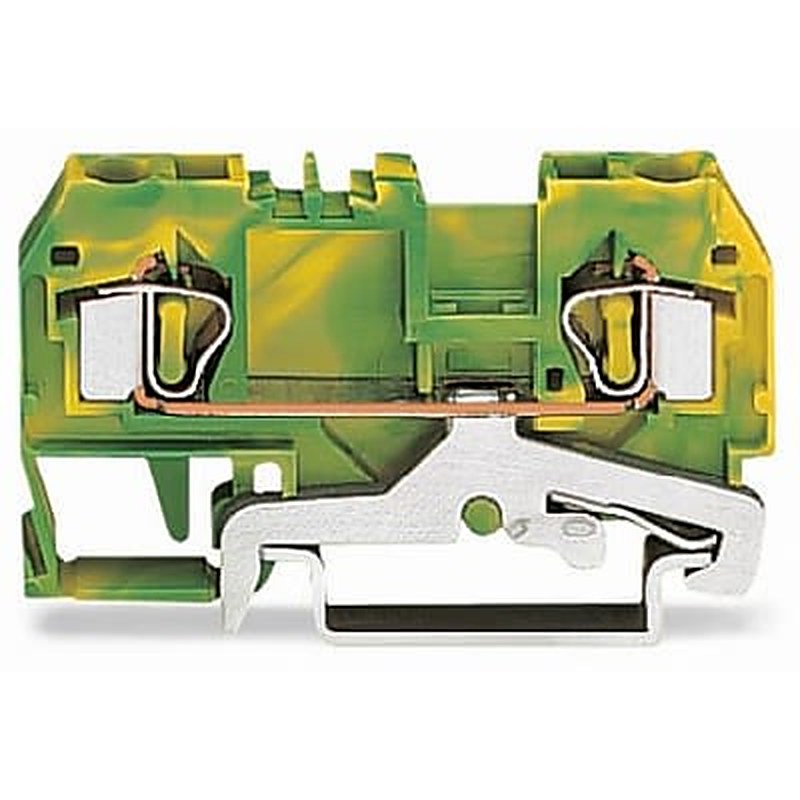 WAGO 281-907-1 281 Series Terminal Block Green, Yellow, 4mm², 1-Level, Cage Clamp