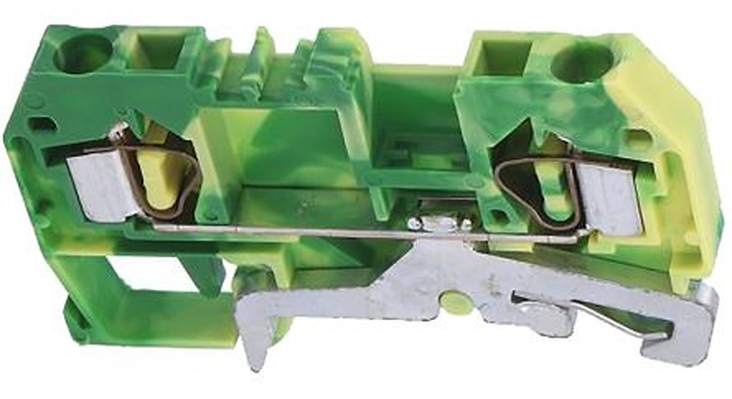 WAGO 281-907 281 Series Earth Terminal Block Green, Yellow, 4mm², 1-Level, Cage Clamp