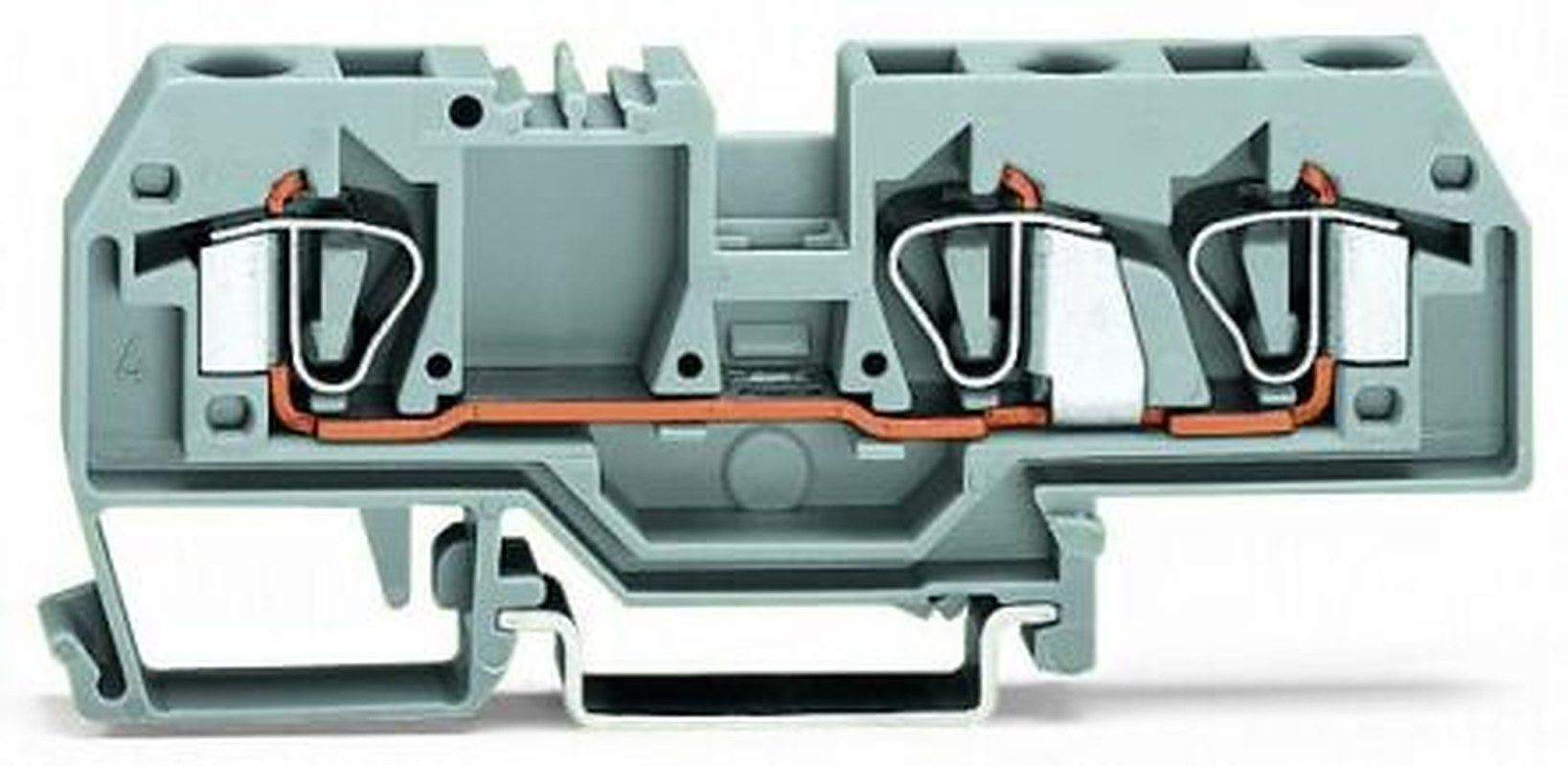 WAGO 282-681 282 Series Feed Through Terminal Block Grey, 6mm², 1-Level, Cage Clamp