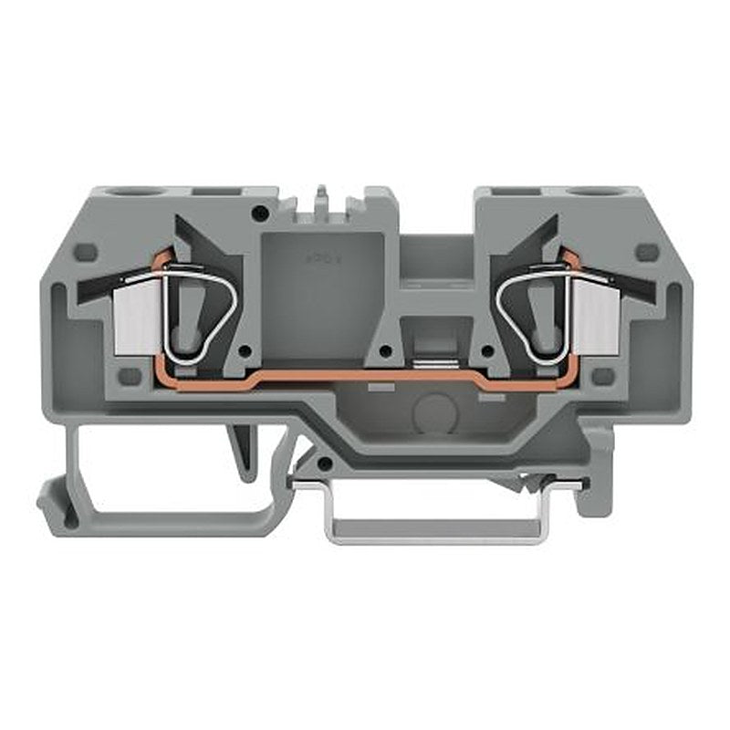 WAGO 282-901 282 Series Feed Through Terminal Block Grey, 6mm², 1-Level, Cage Clamp