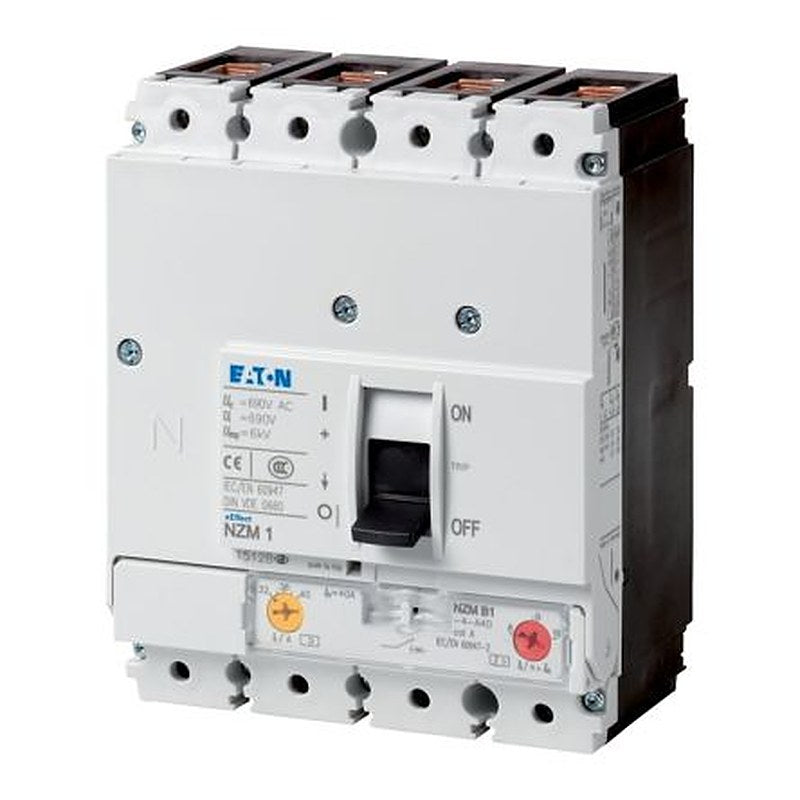 Eaton, NZM, NZM Molded Case Circuit Breaker 4-Pole 20A, Breaking Capacity 4 kA, DIN Rail