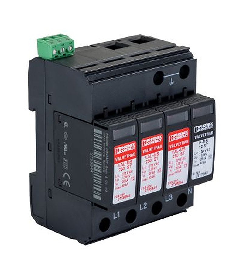 Phoenix Contact, VAL-MS 230/3+1 FM Surge Arrester 230V ac Maximum Voltage Rating Surge Arrester