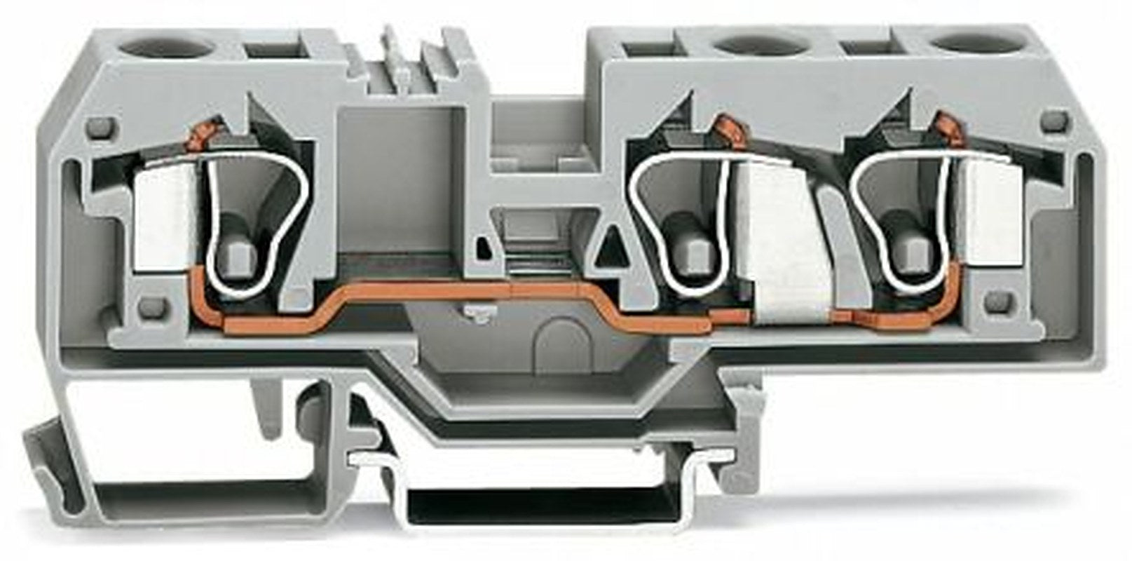 WAGO 284-681-1 284 Series Terminal Block Grey, 10mm², 3-Level, Cage Clamp