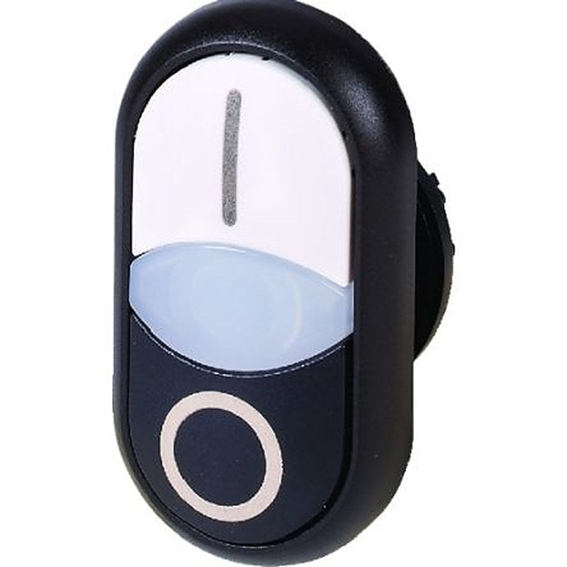 Eaton M22 Series White, Black Momentary Spring Return Push Button Switch, 22.5 mm Cutout, IP66, IEC, EN