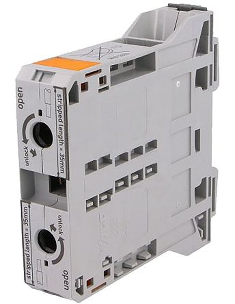 WAGO 285-195 285 Series Feed Through Terminal Block Grey, 95mm², 1-Level, Cage Clamp