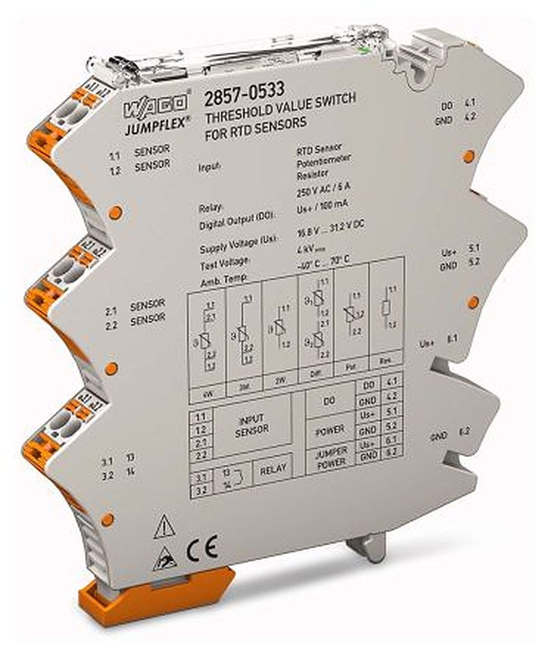 WAGO Jumpflex Series Signal Conditioner, Potentiometer, RTD Input, Relay, Digital Output, 24V dc Supply