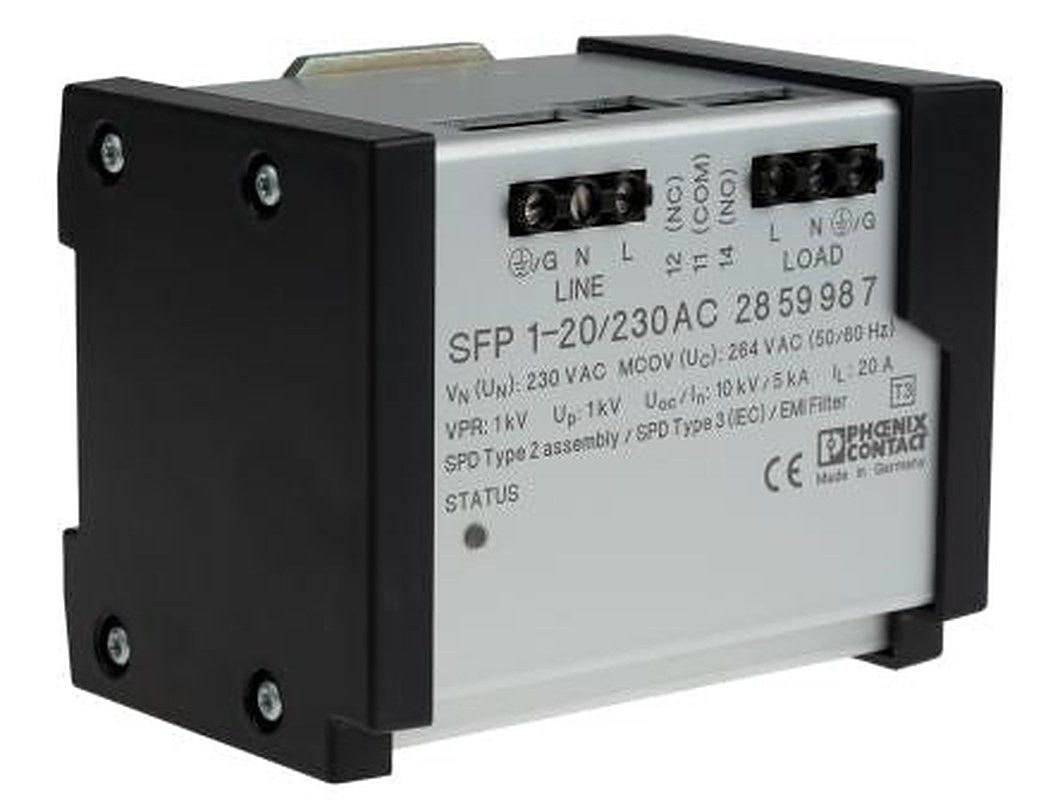 Phoenix Contact, SFP 1-20/230AC Surge Protector 264V ac Maximum Voltage Rating 10 kA Maximum Surge Current Surge