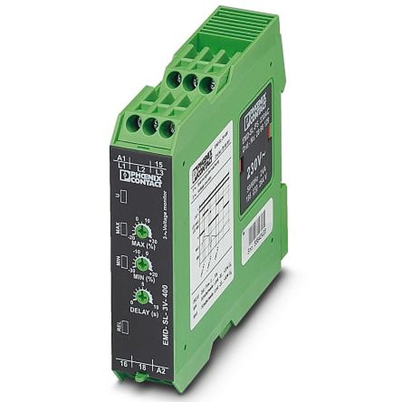 Phoenix Contact Monitoring Relay, 3 Phase, SPDT, DIN Rail, 24V ac 24 V dc