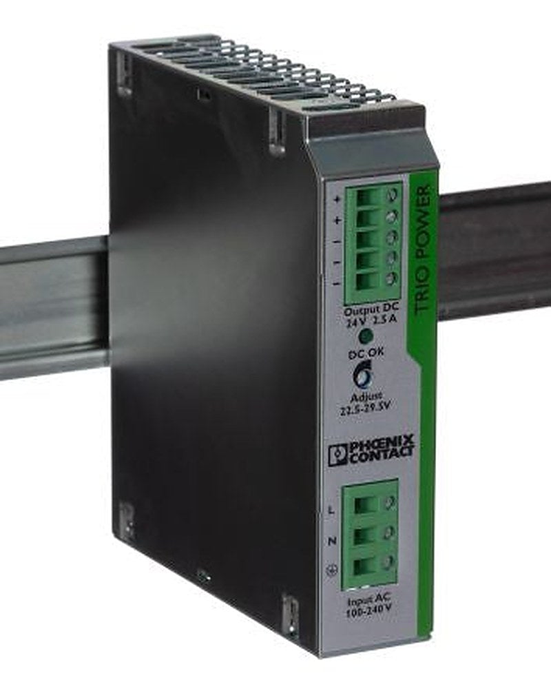Phoenix Contact TRIO POWER Switched Mode DIN Rail Power Supply 264V ac AC Input 29.5V dc, 2.5 A Output DC 60 W