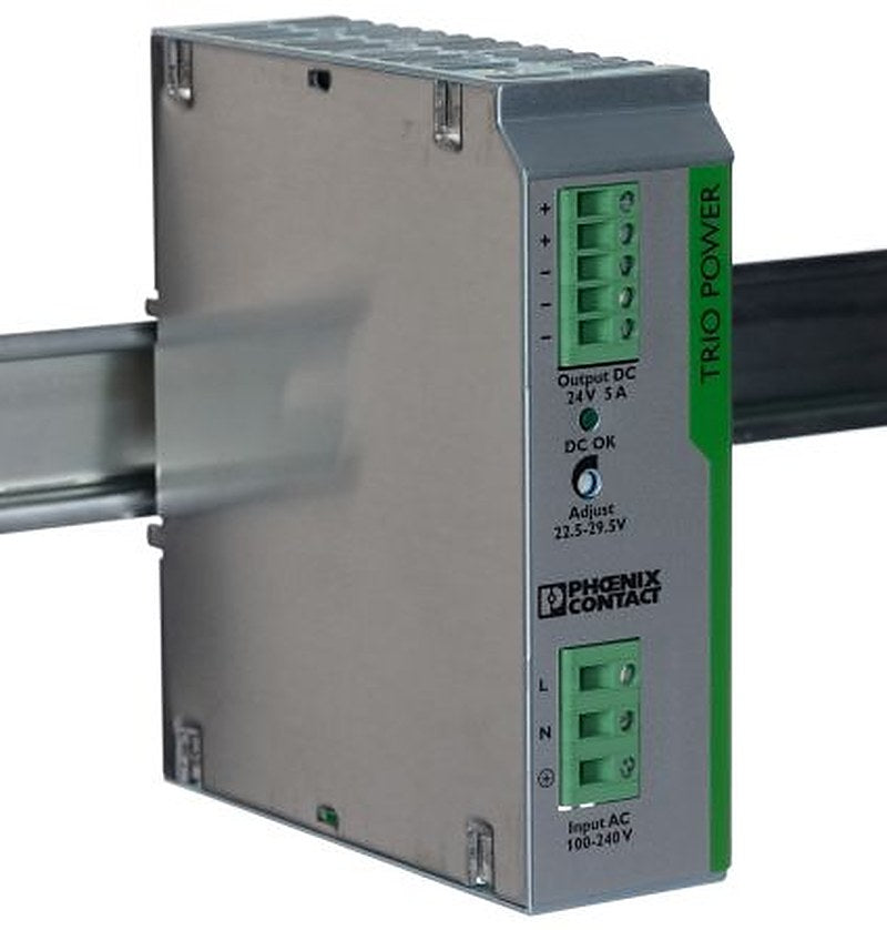 Phoenix Contact TRIO POWER Switch Mode Power Supply DIN Rail Power Supply 264V ac AC Input 29.5V dc, 5 A Output DC 120 W
