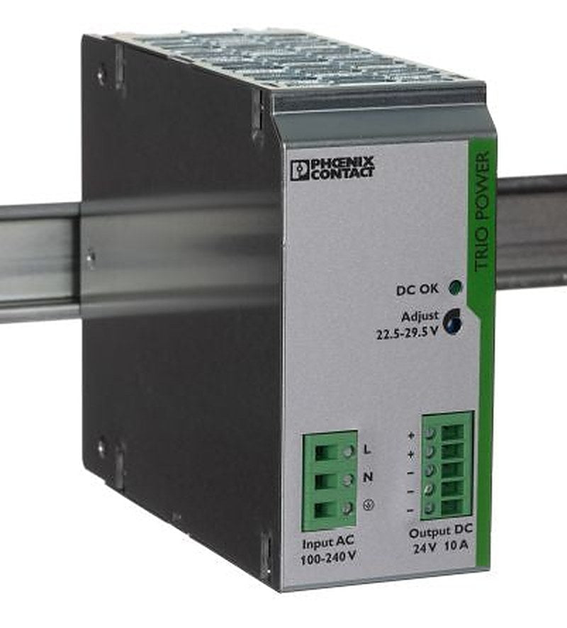 Phoenix Contact TRIO POWER Switched Mode DIN Rail Power Supply 264V ac AC Input 29.5V dc, 10 A Output DC 240 W