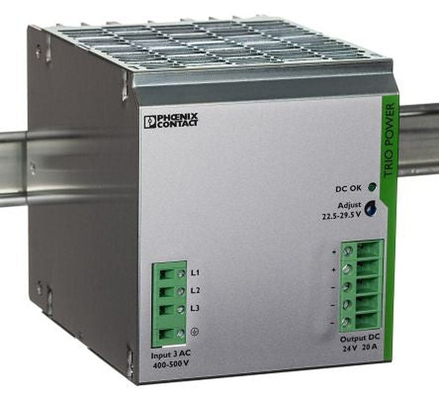 Phoenix Contact TRIO POWER Switch Mode Power Supply DIN Rail Power Supply 575V ac AC Input 29.5V dc, 20 A Output DC 480