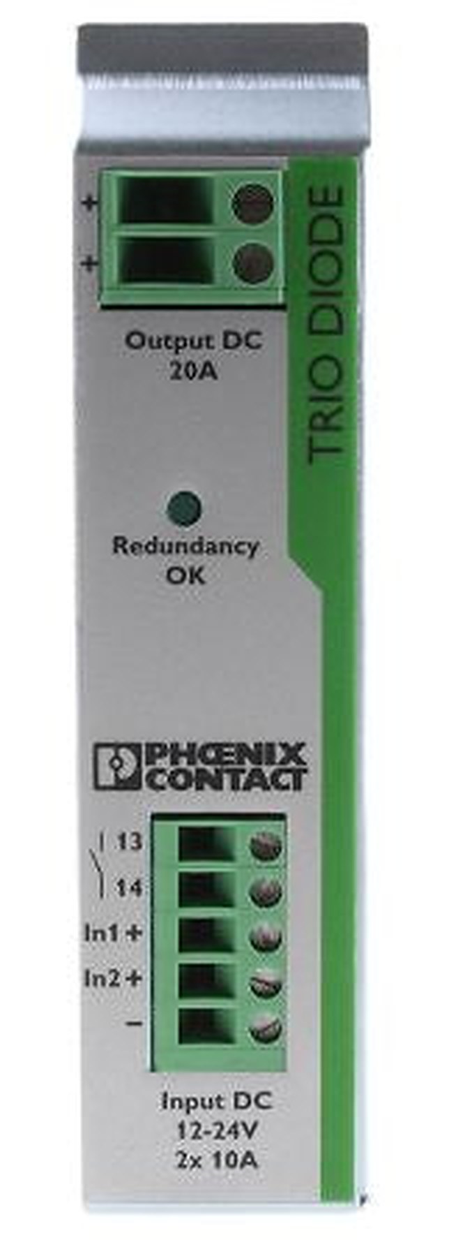 Phoenix Contact Redundancy Module for use with Diode, TRIO-DIODE/12-24DC/2X10/1X20 Series