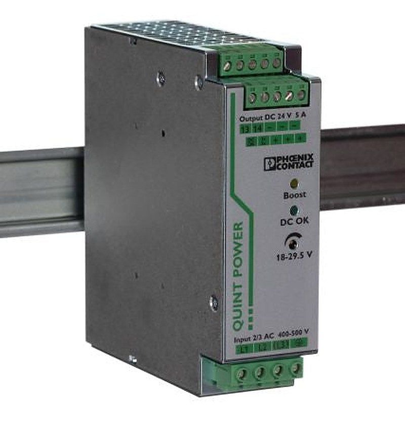 Phoenix Contact QUINT POWER Switched Mode DIN Rail Power Supply 575V ac AC Input 29.5V dc, 5 A Output DC 120 W