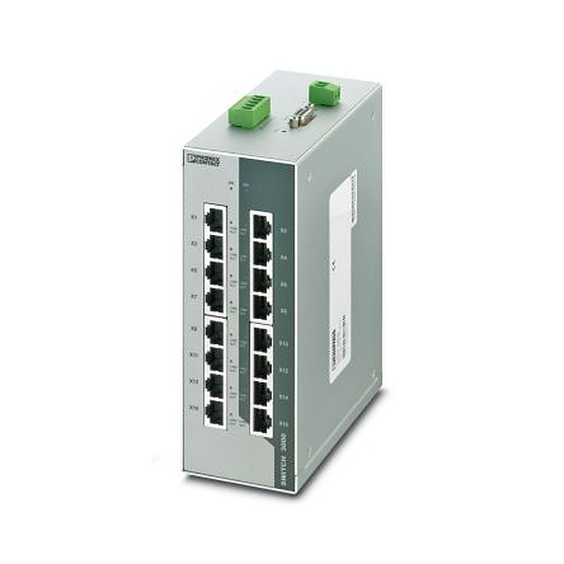 Phoenix Contact FL SWITCH 3016T Series DIN Rail Industrial Ethernet Switch, 16, 10Mbps, 100 Mbps Transmission, 24 V dc