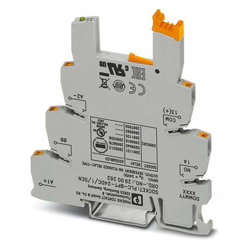 Phoenix Contact PLC-BPT 1 Way 24V dc DIN Rail Relay Socket