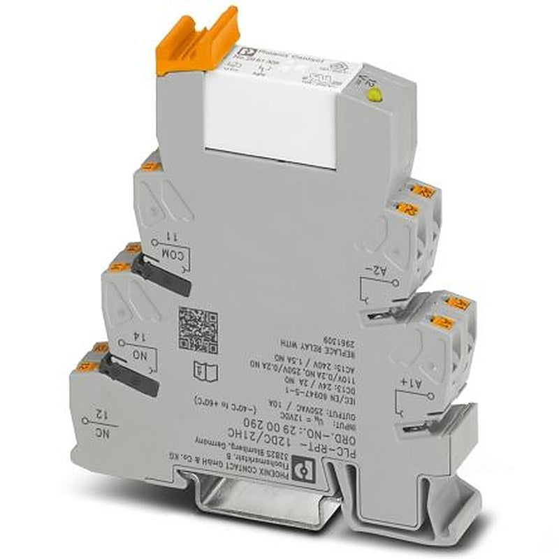 Phoenix Contact PLC-RPT- 12DC/21HC Series Interface Relay, DIN Rail, 12V dc Coil, SPDT, 33mA