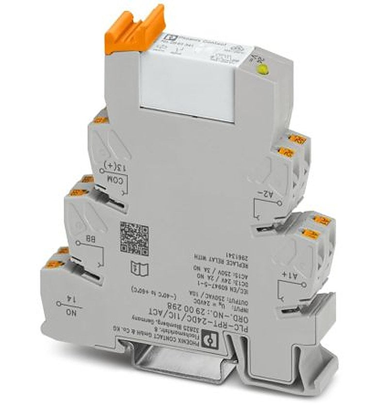 Phoenix Contact PLC-RPT24DC/ 1IC/ACT Series Interface Relay, DIN Rail, 24V dc Coil, SPST, 18mA