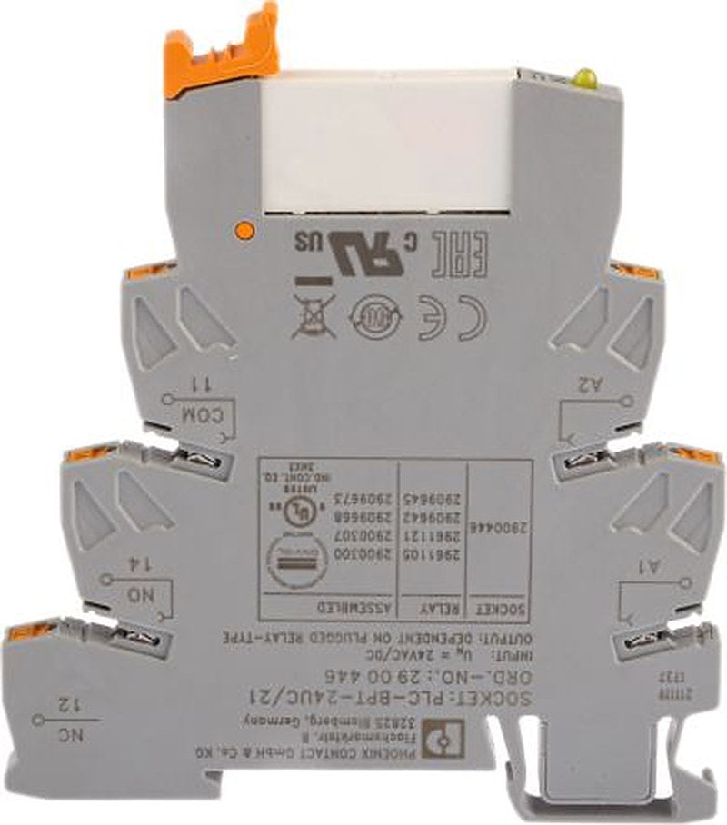 Phoenix Contact PLC-RPT- 24UC/21 Series Interface Relay, DIN Rail, 24V ac/dc Coil, SPDT, 11mA
