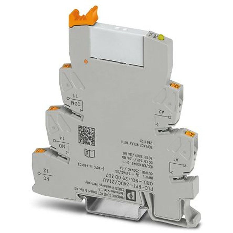 Phoenix Contact PLC-RPT-24UC/21AU Series Relay Module, DIN Rail, 24V ac/dc Coil, SPDT, 11mA
