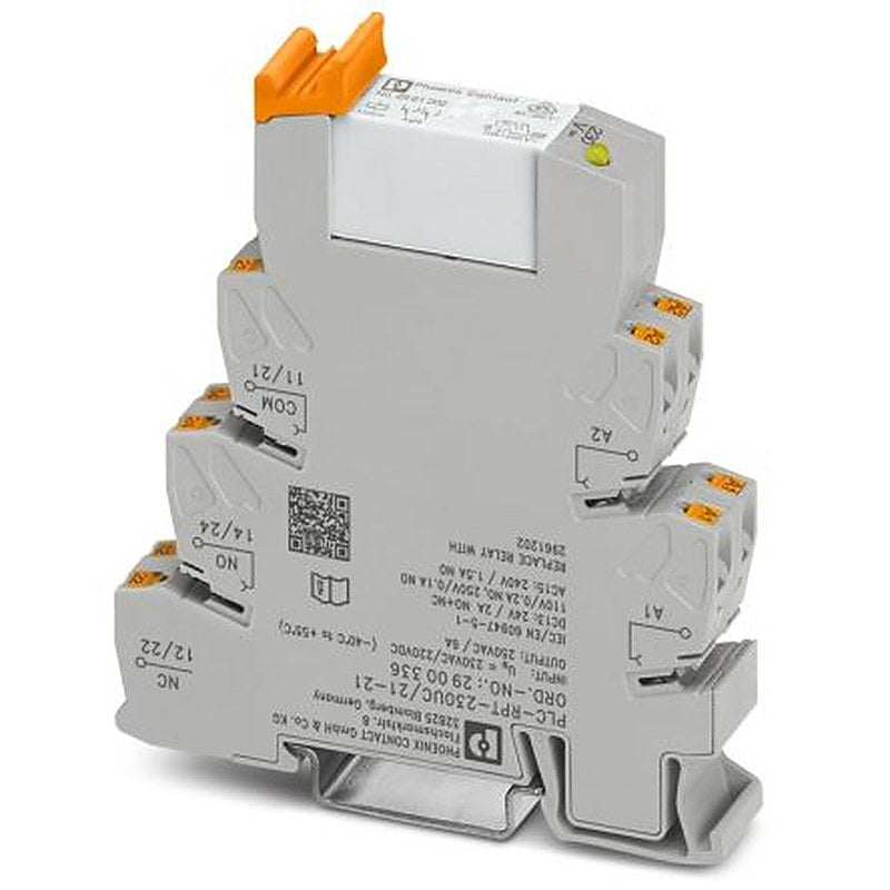 Phoenix Contact PLC-RPT-230UC/21-21 Series Interface Relay, DIN Rail, 230V ac Coil, DPDT, 4.5mA