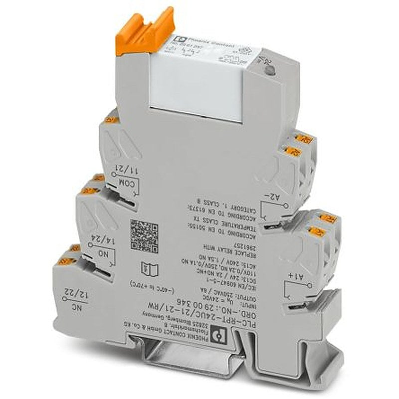 Phoenix Contact PLC-RPT24UC/21-21/RW Series Interface Relay, DIN Rail, 12V dc Coil, DPDT, 20mA