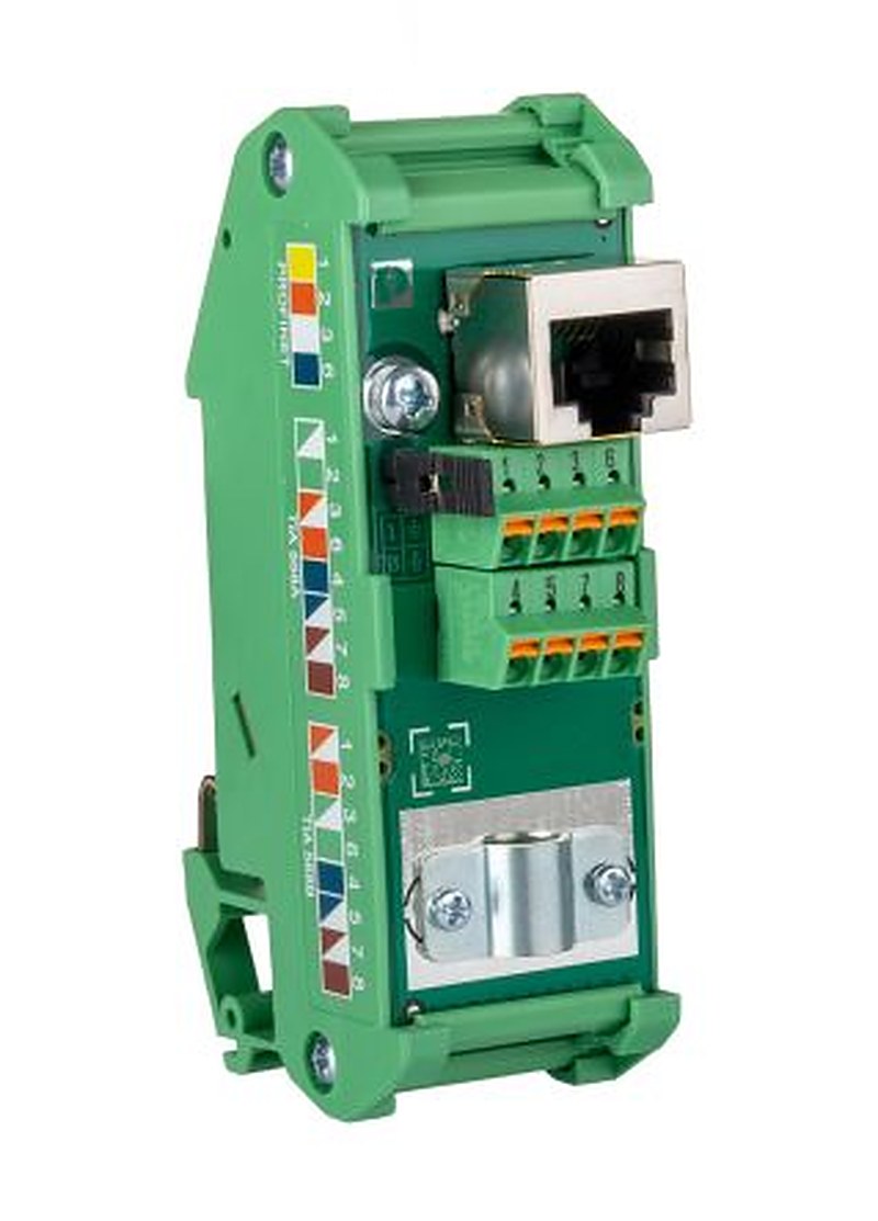 Phoenix Contact FL-PP-RJ45-SCC Series Cat5e 1 Port RJ45 Patch Panel Shielded 90 mm Green