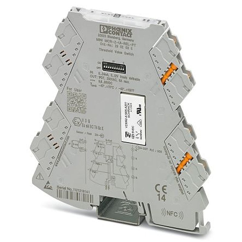 Phoenix Contact MINI MCR-2-UI-REL-PT Series Limit Switch Signal Conditioner, Voltage Output, 24V Supply, ATEX