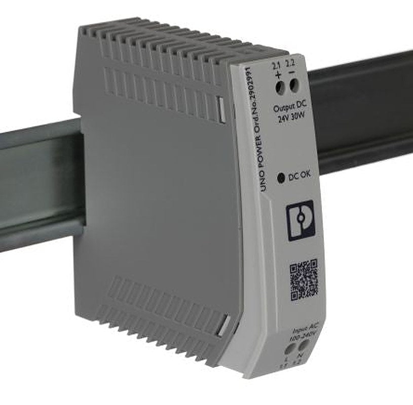 Phoenix Contact UNO POWER Switched Mode DIN Rail Power Supply 264V ac AC Input 24V dc, 1.25 A Output DC 30 W