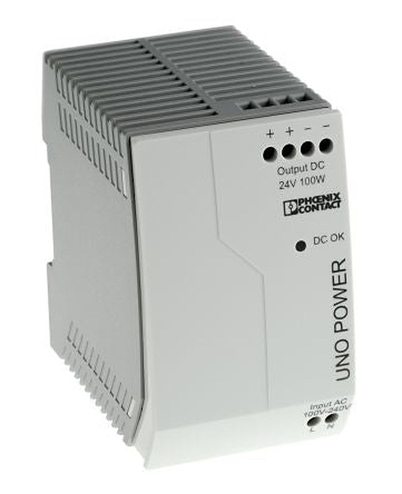 Phoenix Contact UNO POWER Switched Mode DIN Rail Power Supply 264V ac AC Input 24V dc, 4.2 A Output DC 100 W