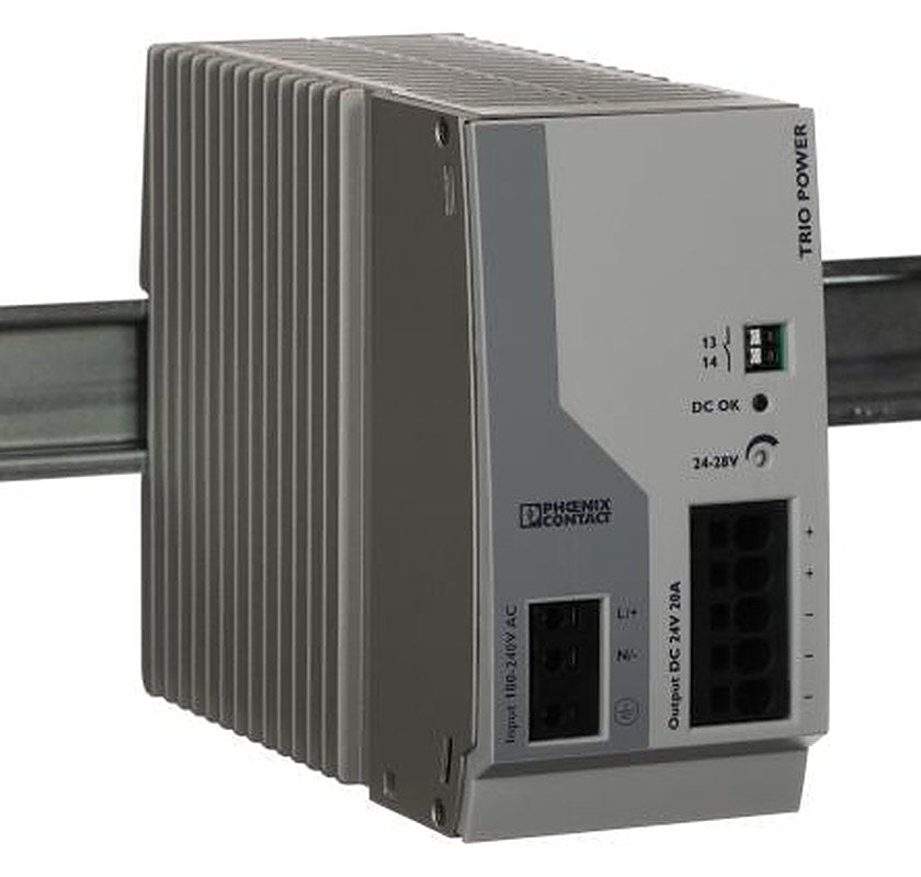 Phoenix Contact TRIO POWER Switched Mode DIN Rail Power Supply 264V ac AC Input 28V dc, 20 A Output DC 480 W