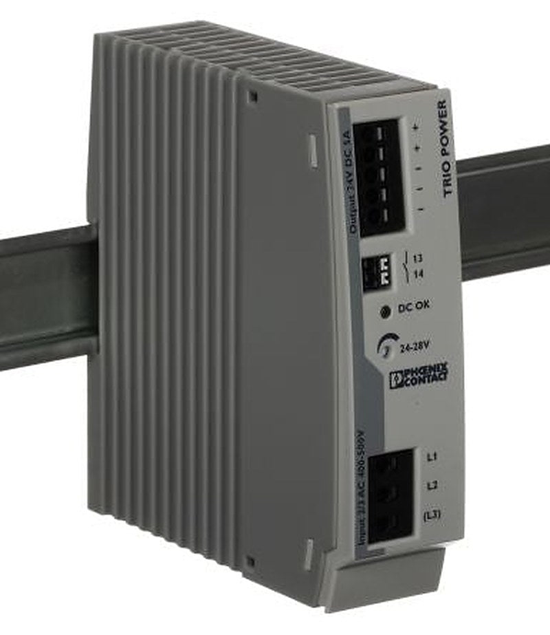 Phoenix Contact TRIO POWER Switched Mode DIN Rail Power Supply 575V ac AC Input 28V dc, 5 A Output DC 120 W
