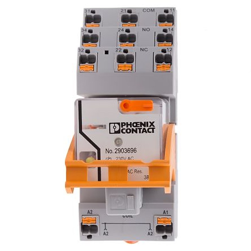 Phoenix Contact RIF Series Interface Relay, DIN Rail, 230V ac Coil, 3PDT, 13mA