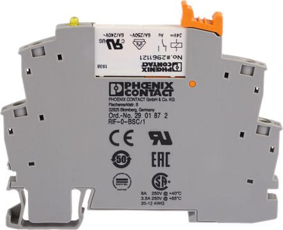 Phoenix Contact RIF-0-RSC-24DC/1AU Series Interface Relay, DIN Rail, 24V dc Coil, SPST, 9mA