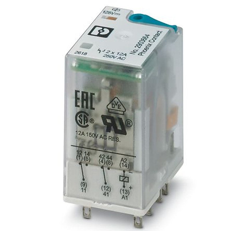 Phoenix Contact Power Relay, 125V dc Coil, 30A Switching Current, DPDT