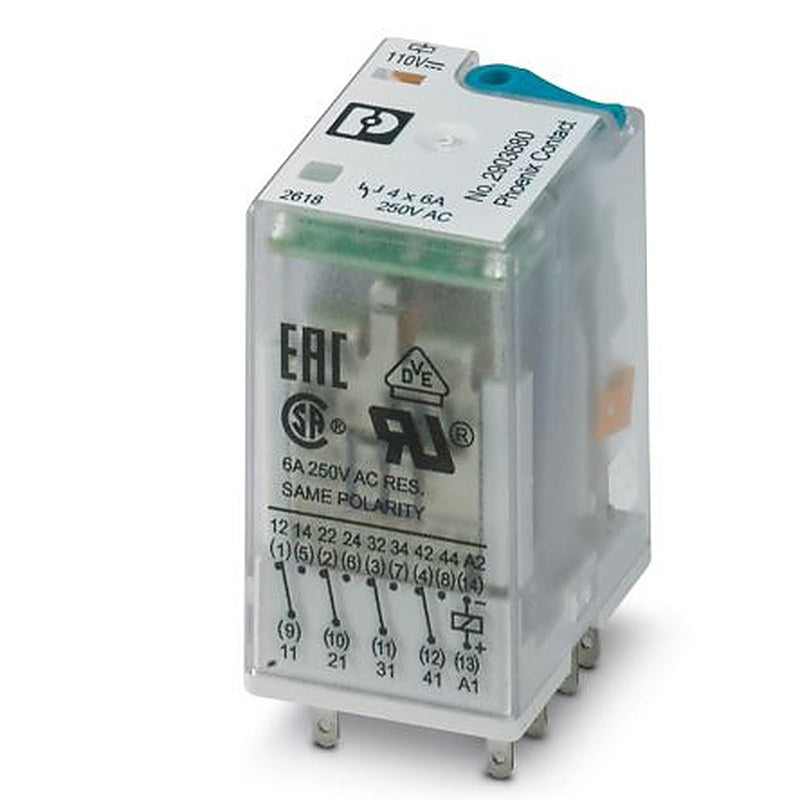 Phoenix Contact Power Relay, 110V dc Coil, 6A Switching Current, 4PDT