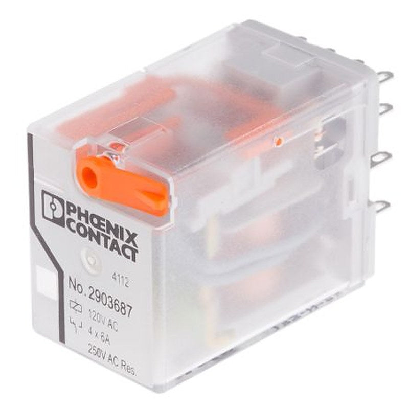 Phoenix Contact Power Relay, 120V ac Coil, 6A Switching Current, 4PDT