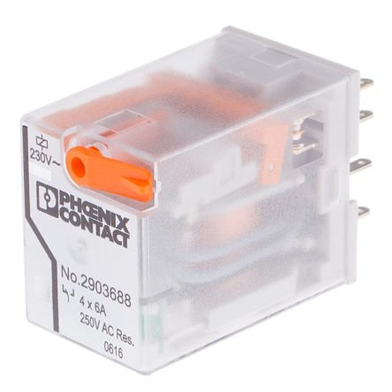 Phoenix Contact PCB Power Relay, 230V ac Coil, 6A Switching Current, 4PDT