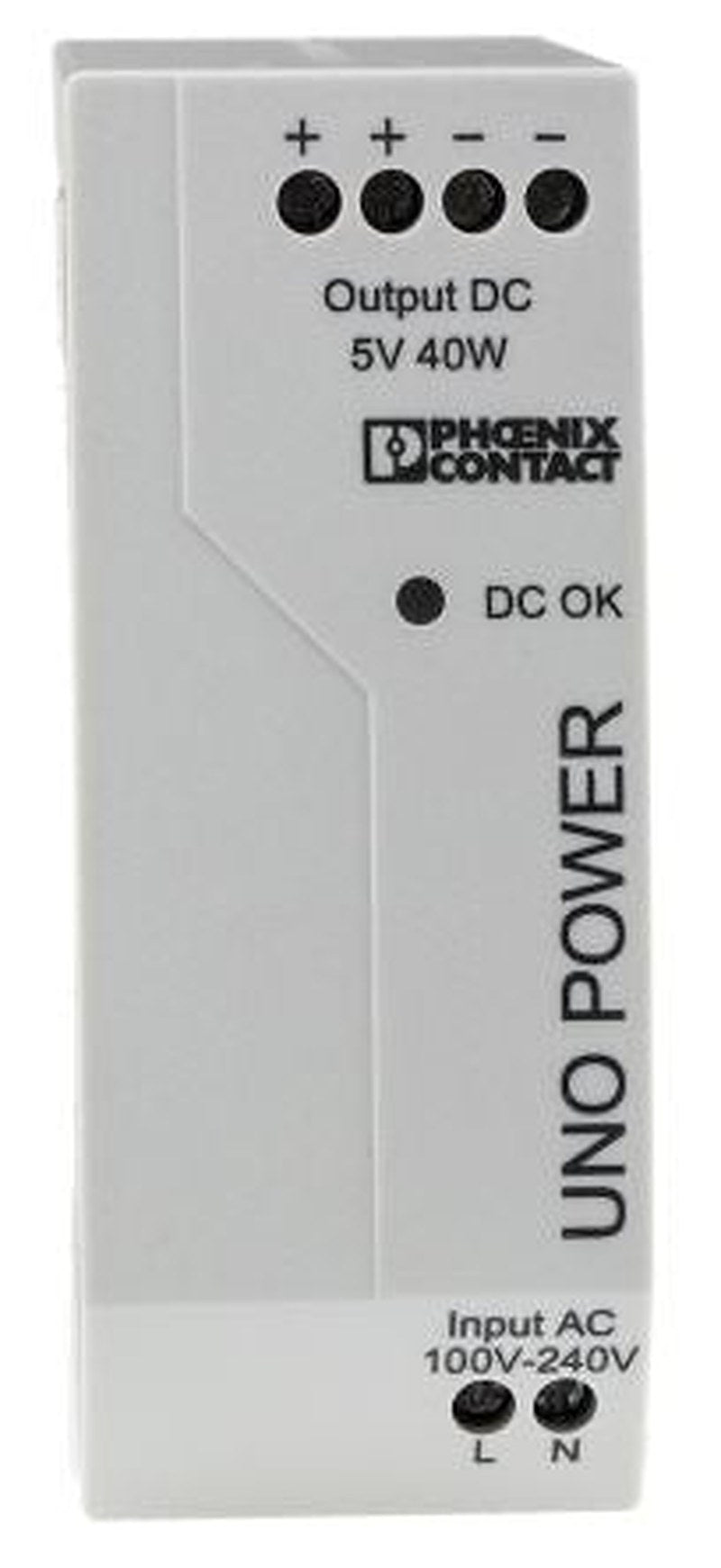 Phoenix Contact UNO POWER Switched Mode DIN Rail Power Supply 264V ac AC Input 5V dc, 8 A Output DC 40 W