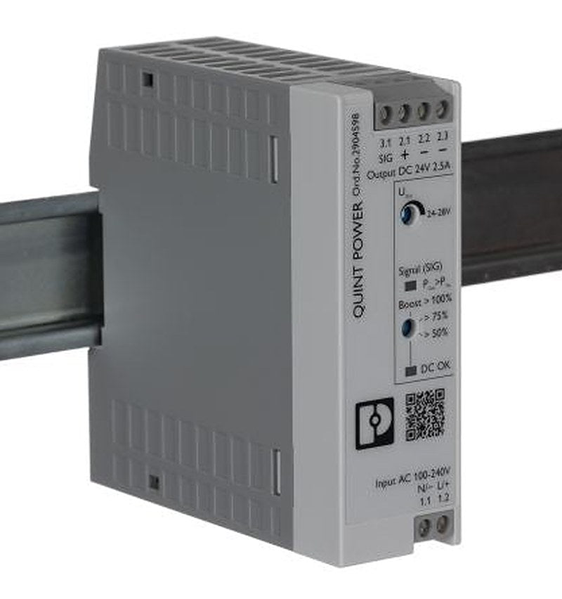Phoenix Contact QUINT POWER Switched Mode DIN Rail Power Supply 250 V dc, 240V ac AC/DC Input 28V dc, 2.5 A Output DC 60
