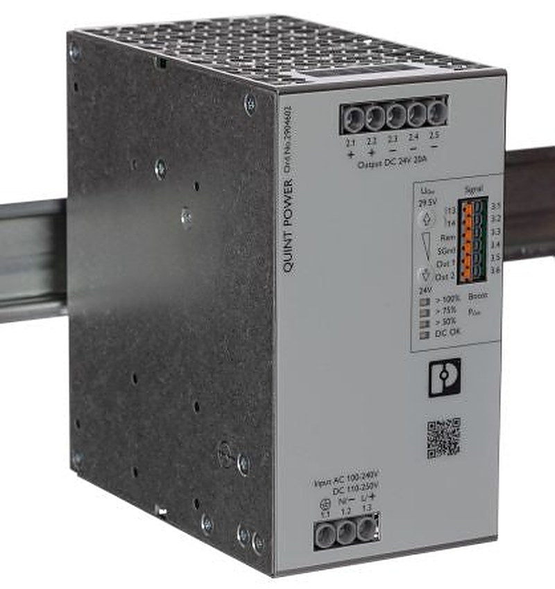 Phoenix Contact QUINT POWER Switched Mode DIN Rail Power Supply 250 V dc, 240V ac AC Input 29.5V dc, 20 A Output DC 480